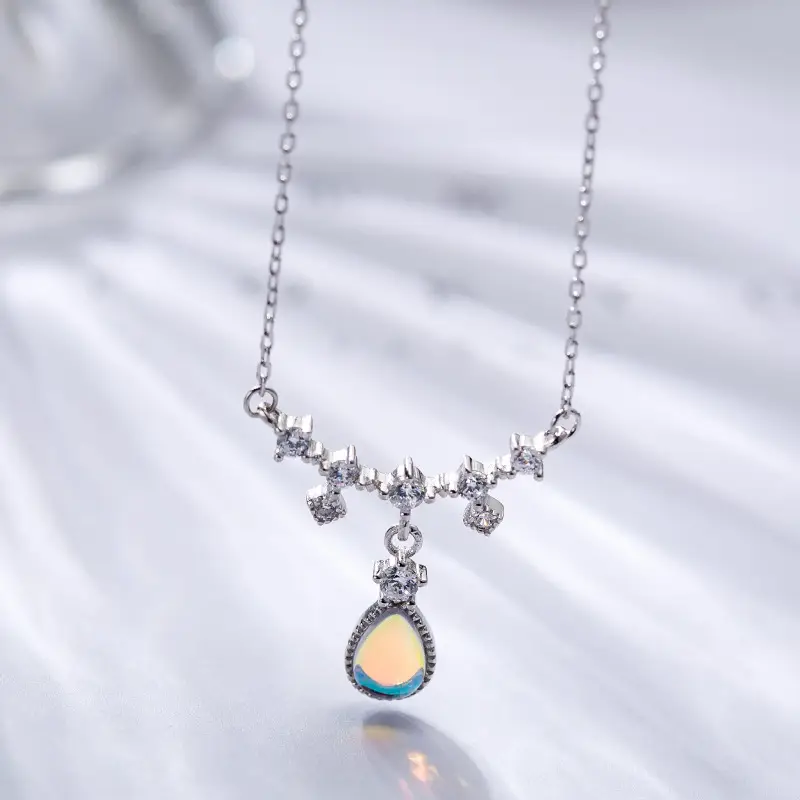 Sterling Silver Moonstone Necklace for Women