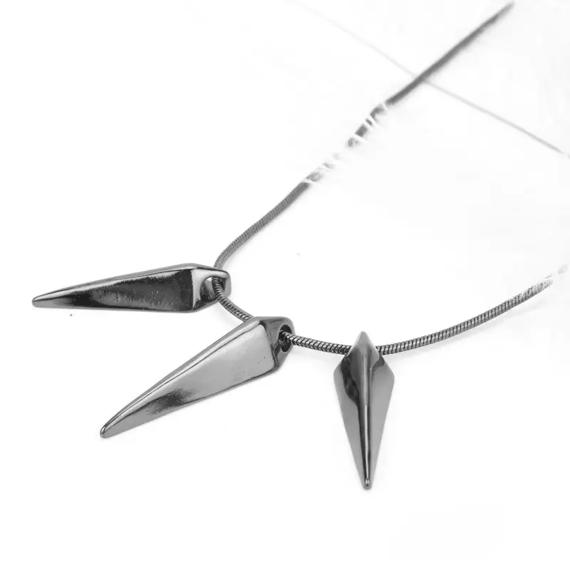 Black Panther Inspired Spike Necklace Black Gold Pendant Collarbone Chain