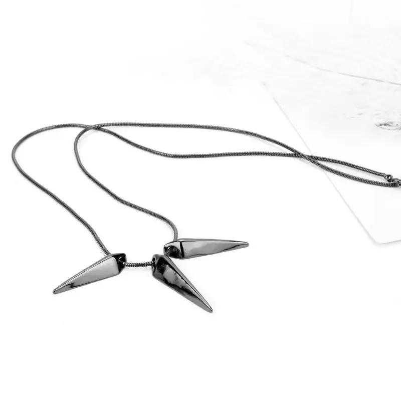Black Panther Inspired Spike Necklace Black Gold Pendant Collarbone Chain