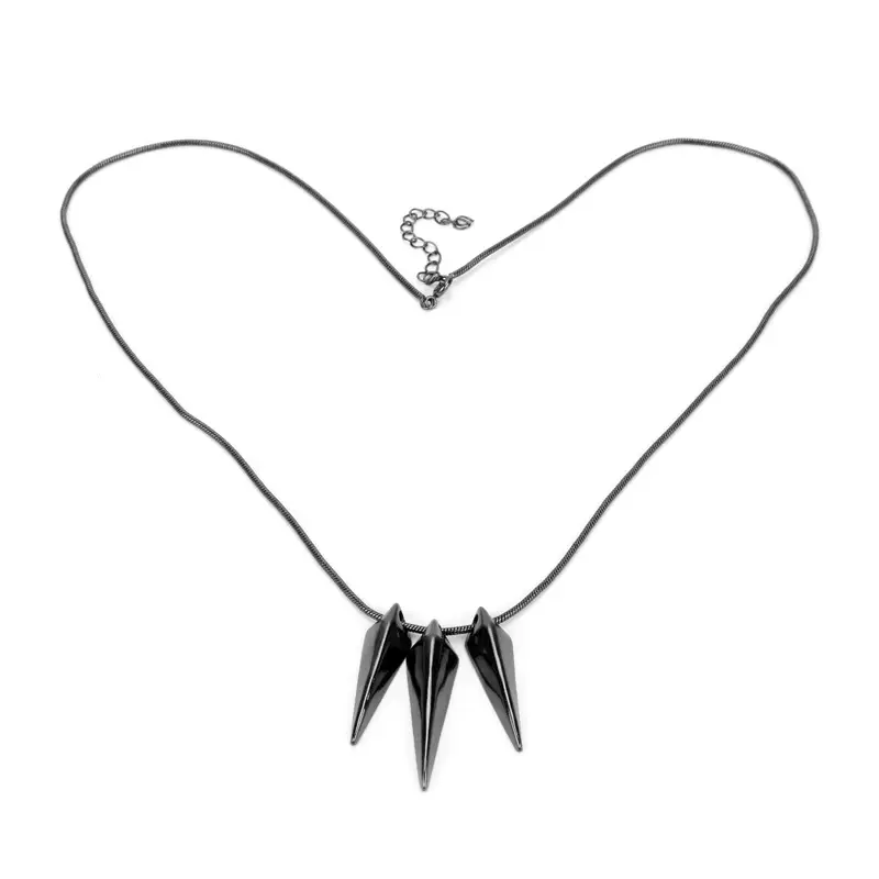 Black Panther Inspired Spike Necklace Black Gold Pendant Collarbone Chain