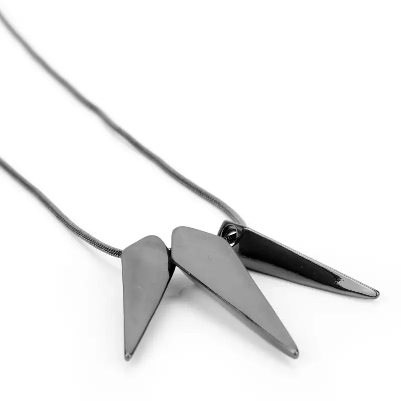 Black Panther Inspired Spike Necklace Black Gold Pendant Collarbone Chain