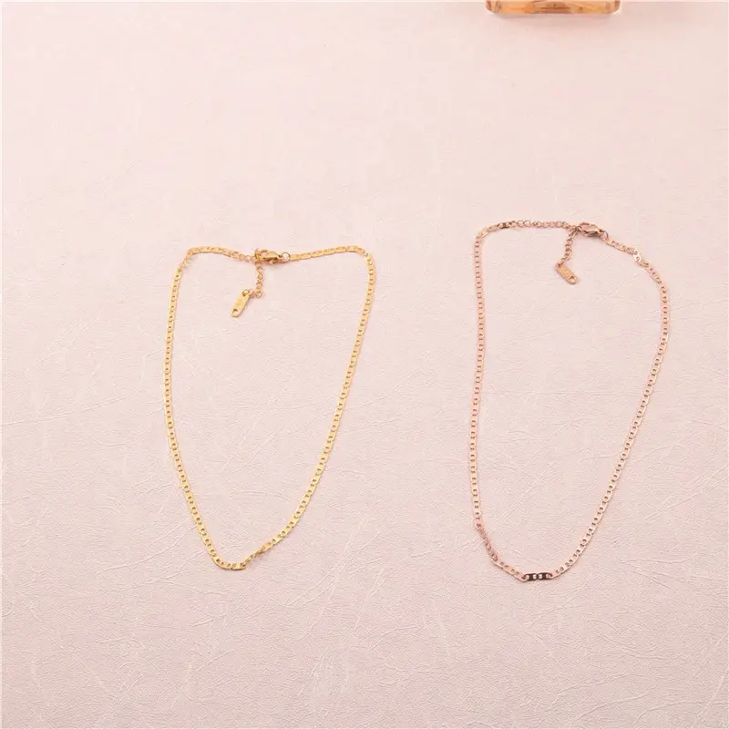 Gold Double Chain Choker Necklace for Women