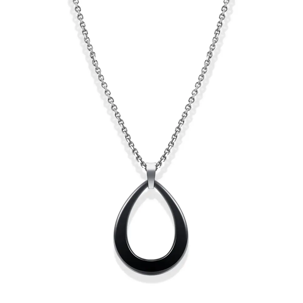 Black & White Water Drop Ceramic Necklace for Women