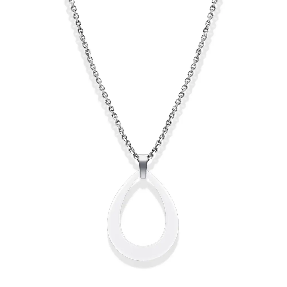 Black & White Water Drop Ceramic Necklace for Women