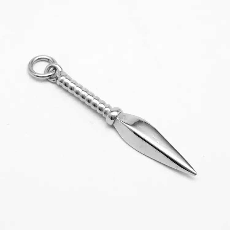 Men Spearhead Pendant Necklace Titanium Steel Black Gold Silver