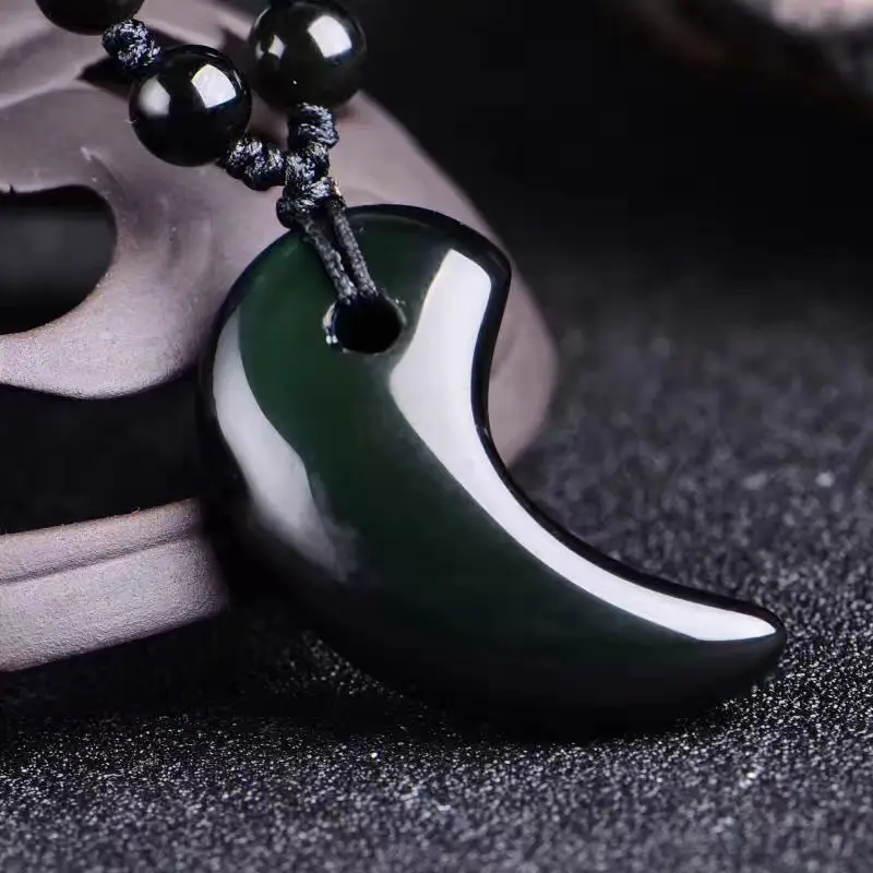 Natural Eye Obsidian Yin Yang Pendant for Men Women