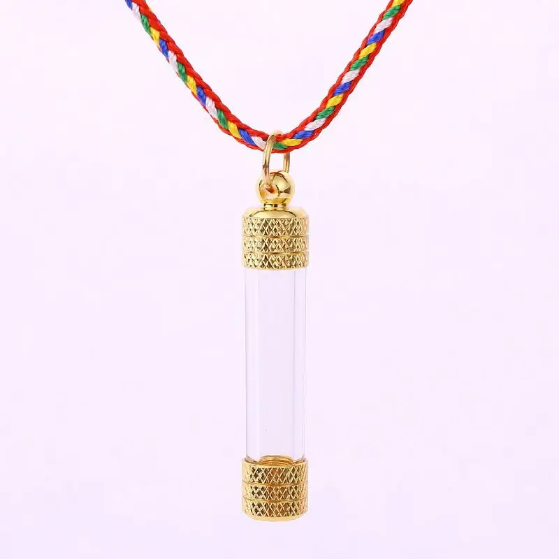 Transparent Gabu Amulet Tube Pendant Nepal Stupa Bottle