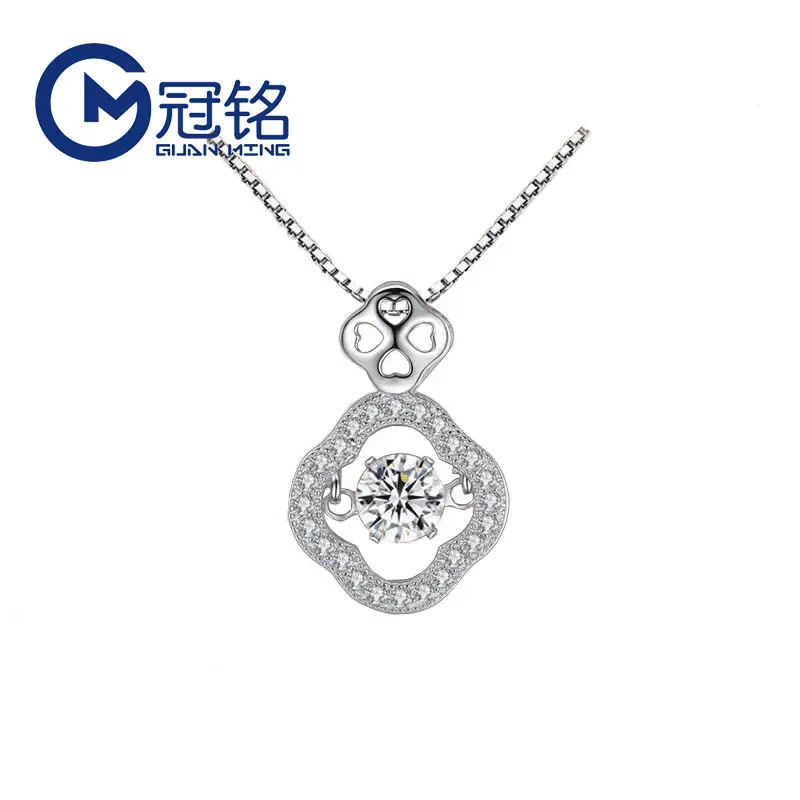 925 Silver Four-Leaf Clover Pendant with Micro Diamonds