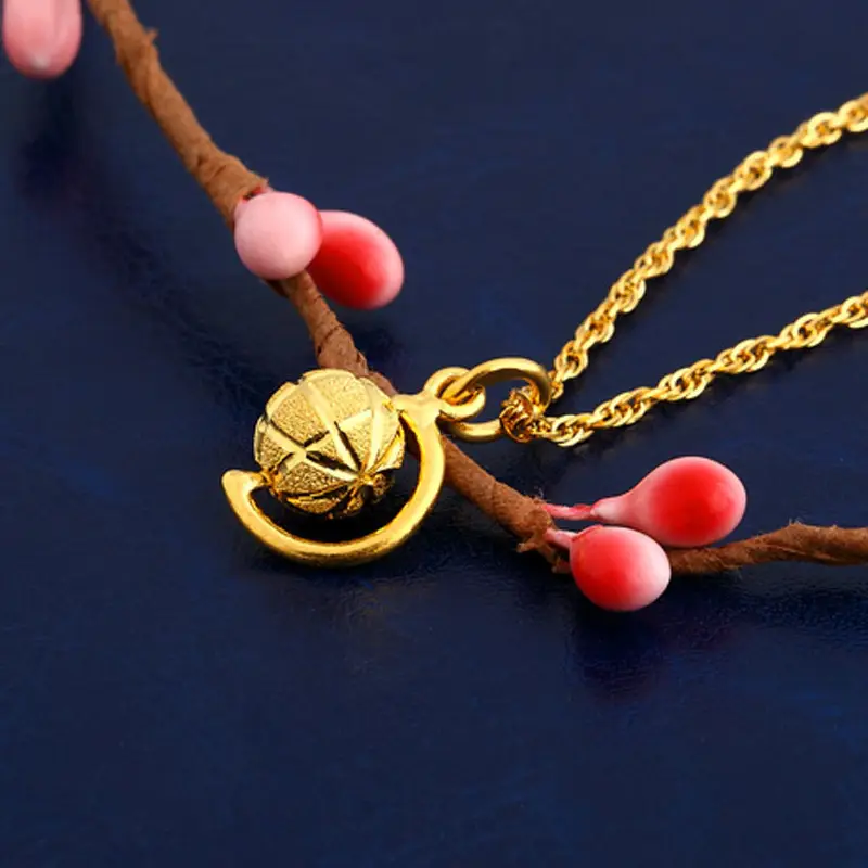 Gold Globe Pendant for Women Daily Wear Jewelry