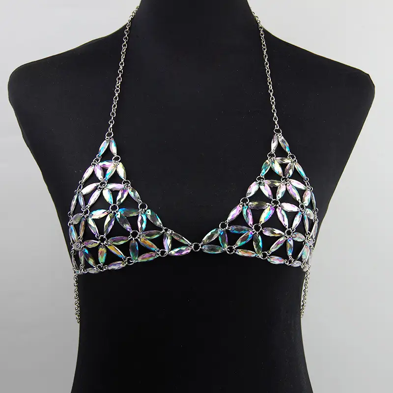 Backless Rhinestone Chain Vest for Women