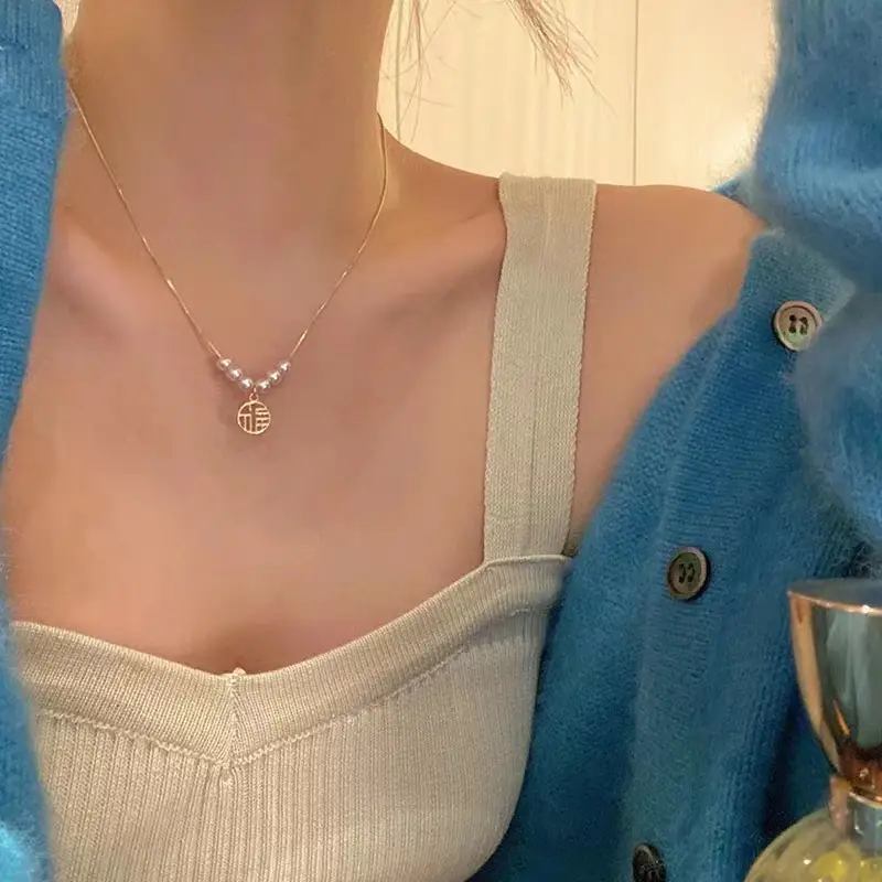 Summer Pearl Necklace Women Luxury Daily Wear Trendy
