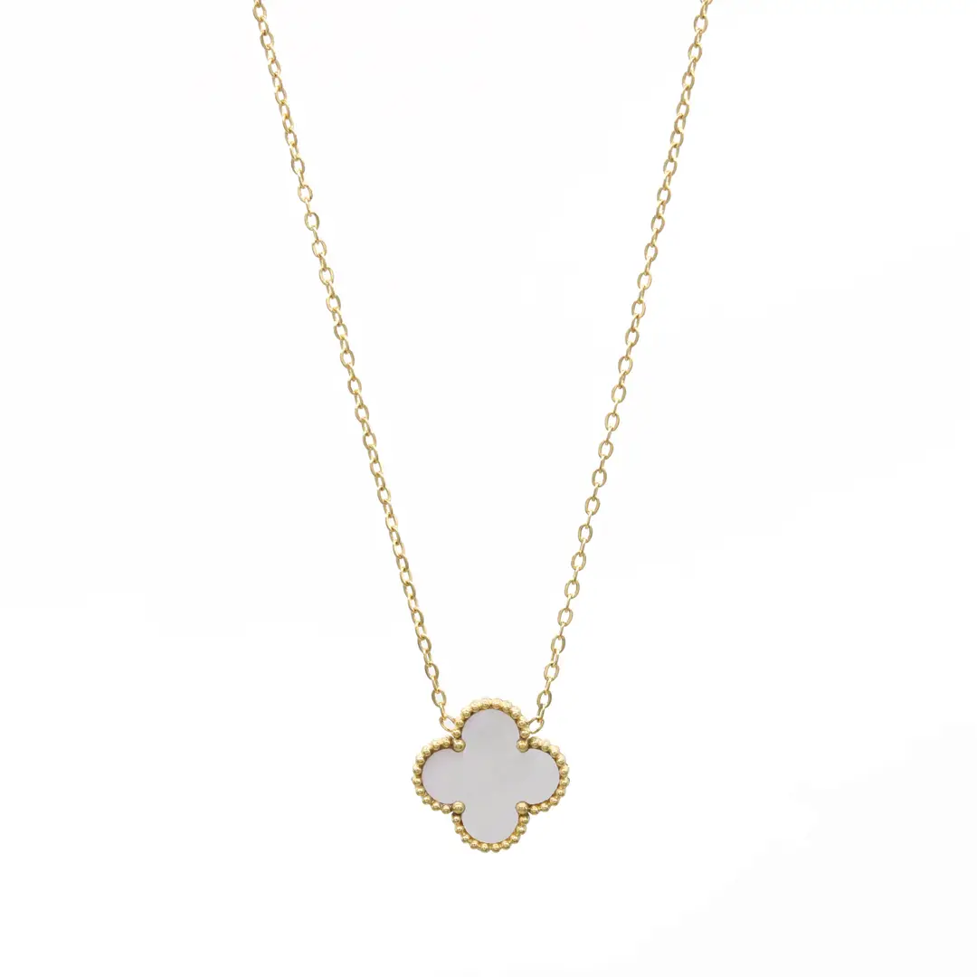Red Four-Leaf Clover Pendant Necklace for Women