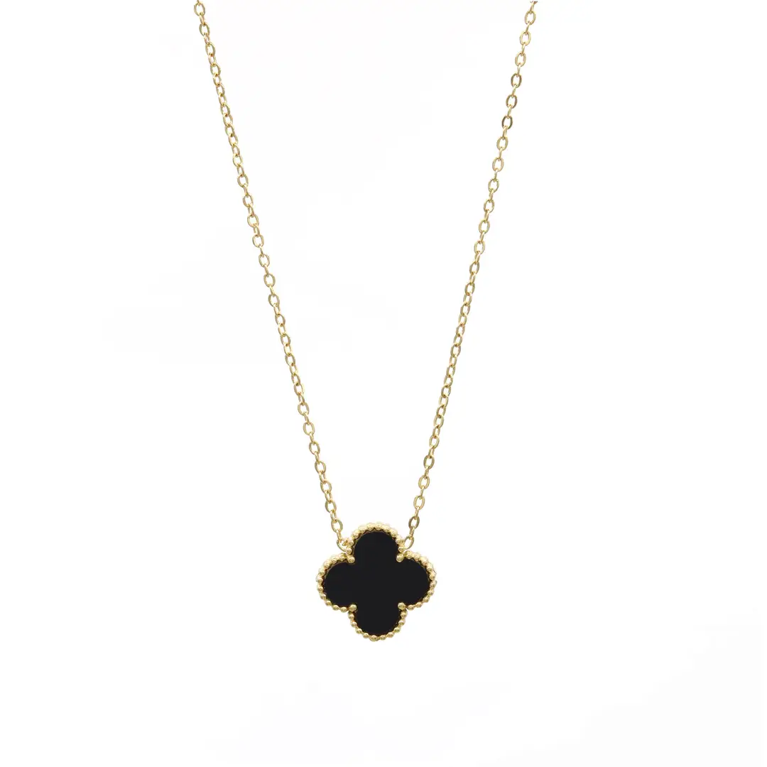 Red Four-Leaf Clover Pendant Necklace for Women