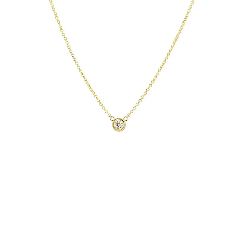 Gold Zircon Pendant Necklace for Women Daily Wear Luxury