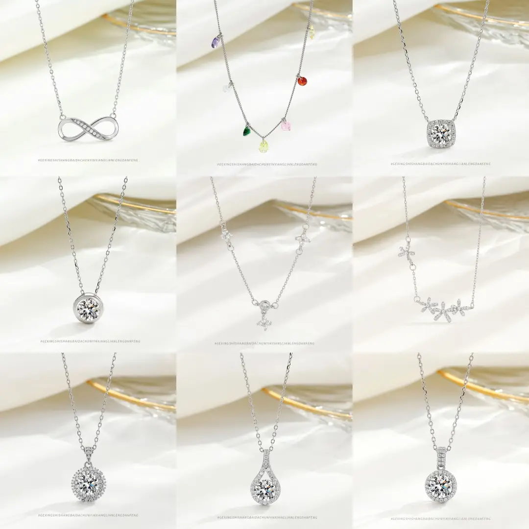 S925 Sterling Silver Versatile Sterling Silver Necklace Elegant Niche Jewelry Simple High-end Sense Personality Clavicle Chain Women's Accessories