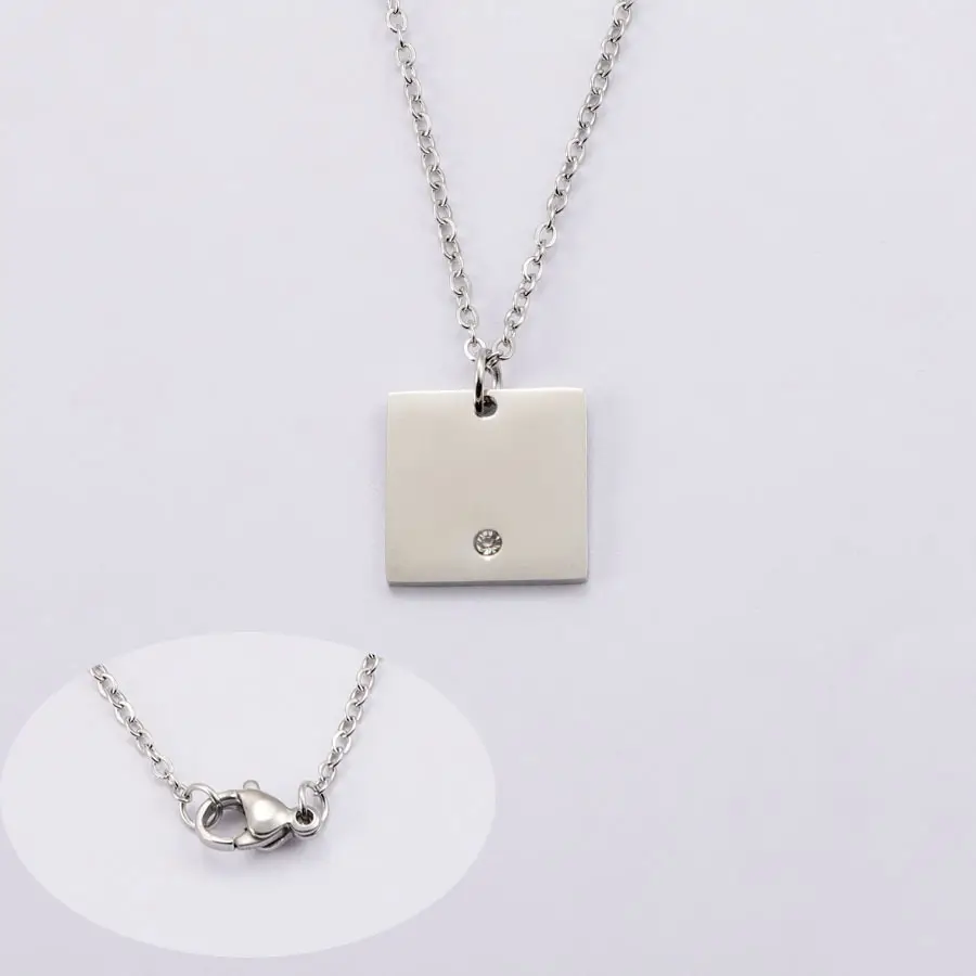 Stainless Steel Round Diamond Necklaces Set of 3