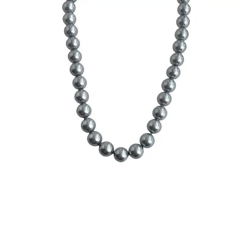 Gray Pearl Necklace Women 8mm Stylish Daily Wear
