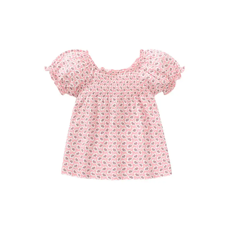 Little Maven Girls Blue Floral Cotton Summer Top