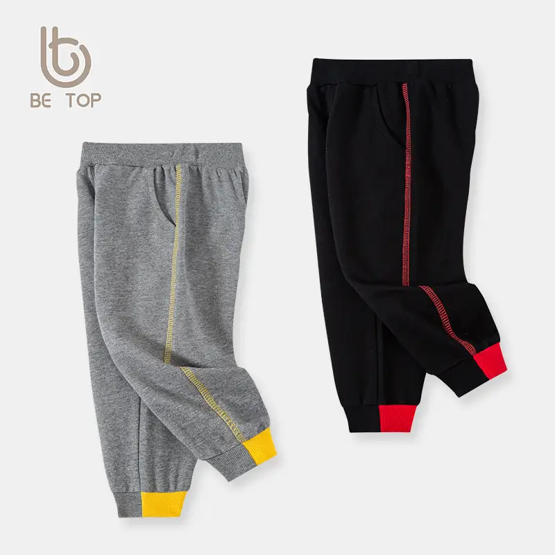 Boys Cotton Sweatpants Black Yellow Red Spring