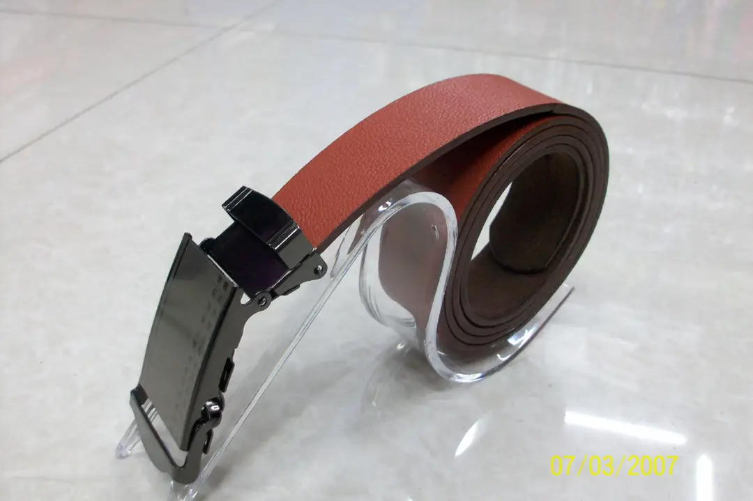 Men's Black Leather Belt with Silver Buckle