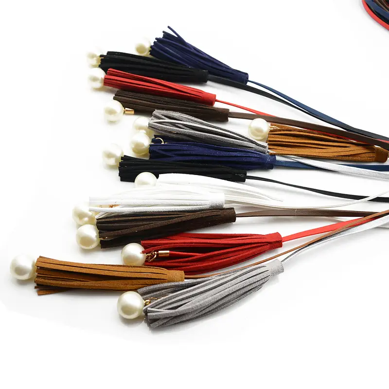 Women Pearl Tassel Waist Belt Multi Color Thin Rope