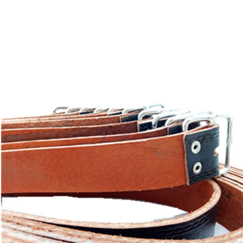 Black Pigskin Work Belt with Silver Pin Buckle