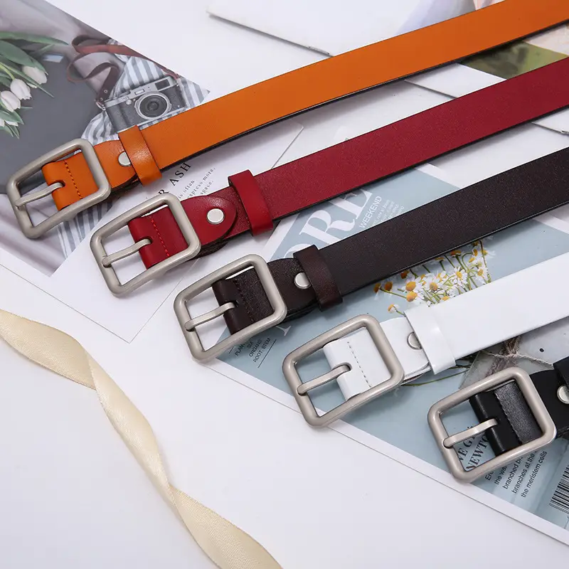 Women Genuine Leather Wide Belt Korean Style