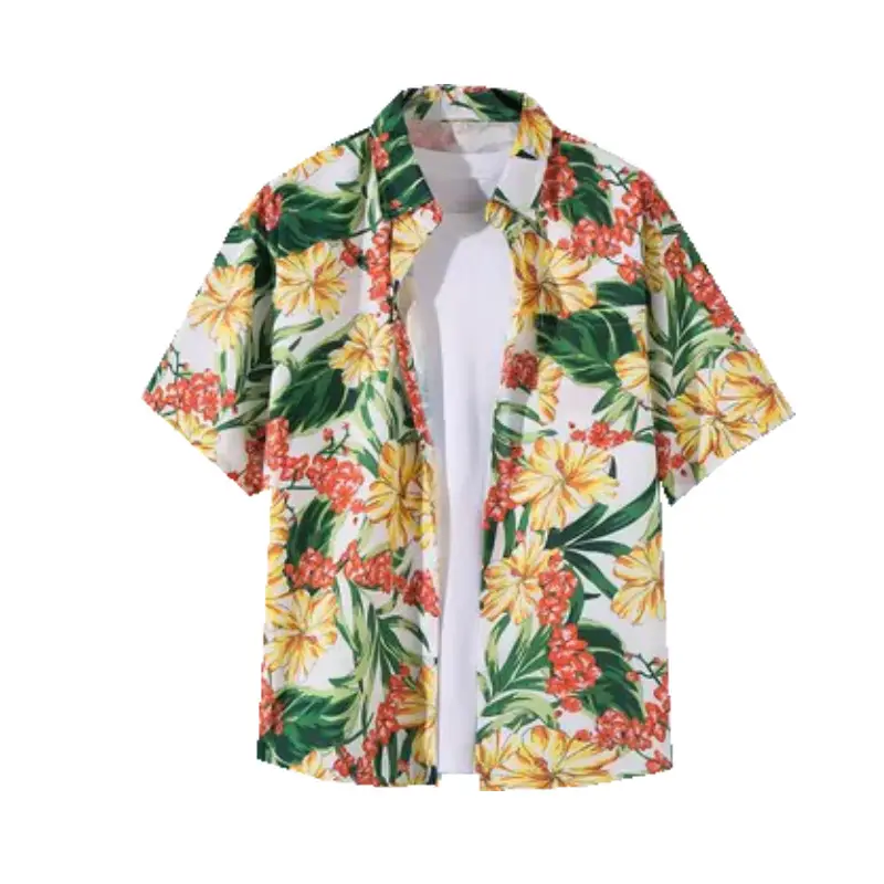 Kids Summer Floral Short Sleeve Shirt Boys Girls School Wear