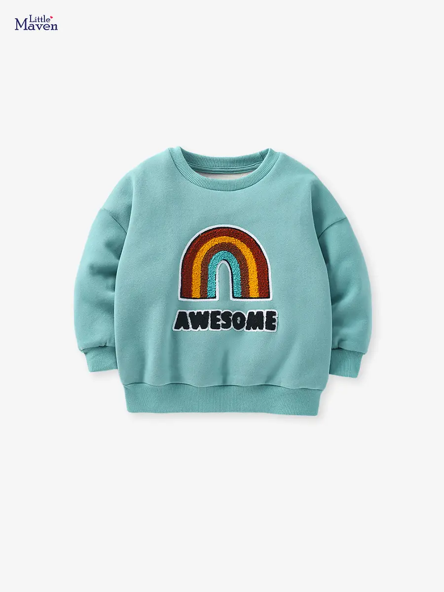 Kids Velvet Sweatshirt Rainbow Awesome Design