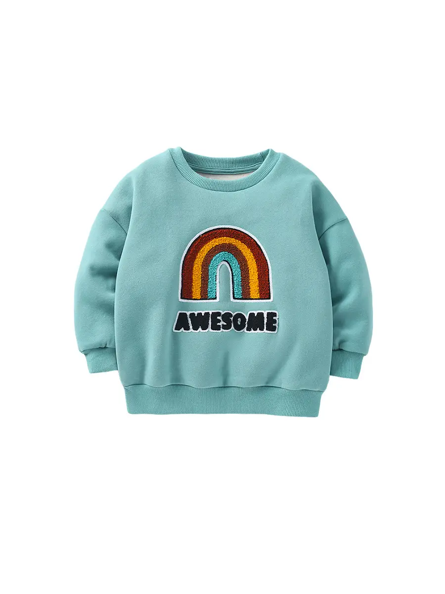 Kids Velvet Sweatshirt Rainbow Awesome Design