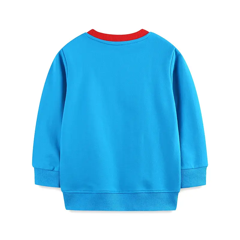 Blue Printed Kids Sweatshirt Autumn Cotton Boys Top