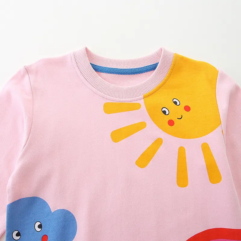 Girls Cotton Rainbow Printed Sweater Autumn