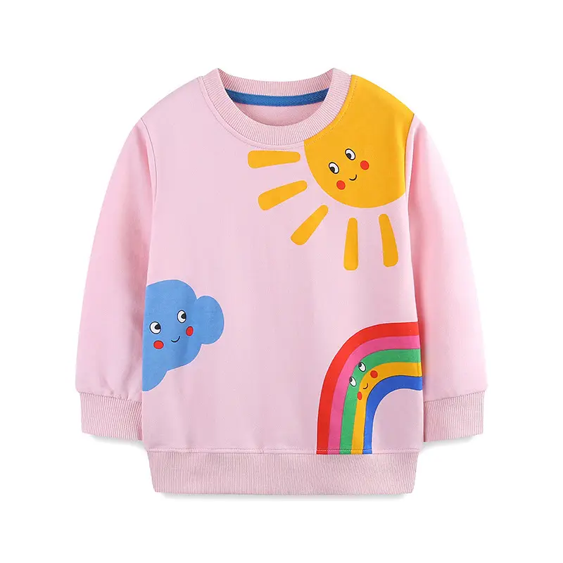 Girls Cotton Rainbow Printed Sweater Autumn