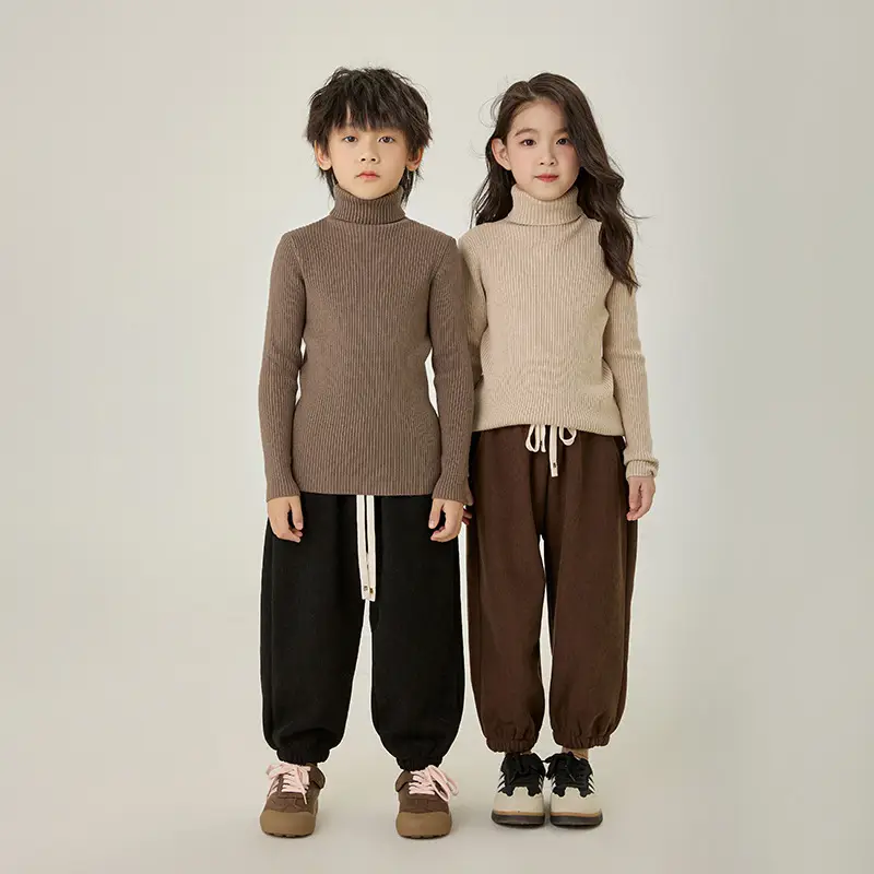 Kids Turtleneck Knitwear Boys Girls Winter Warm Tops