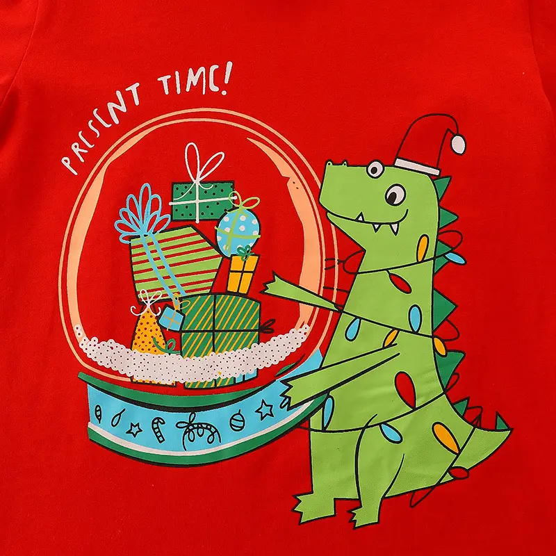 Kids Long Sleeve Cartoon T-Shirt Christmas Style