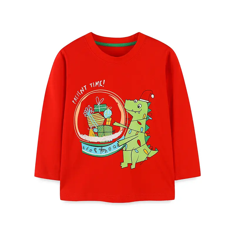 Kids Long Sleeve Cartoon T-Shirt Christmas Style