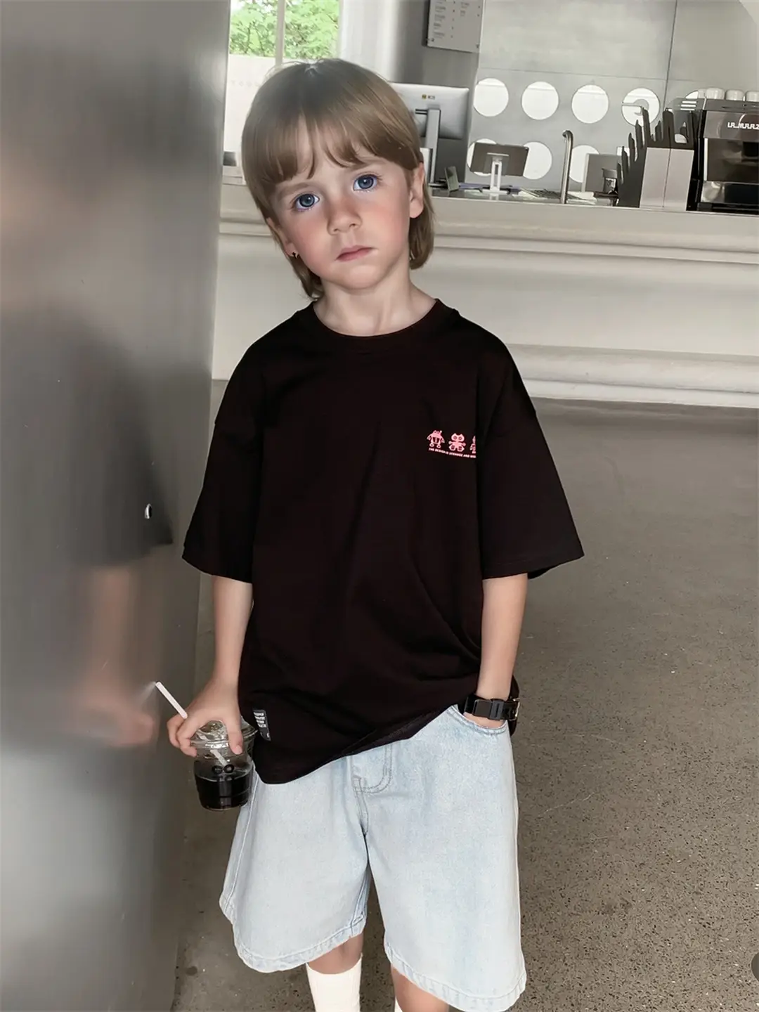 Kids Summer Crewneck T-Shirt White 120cm