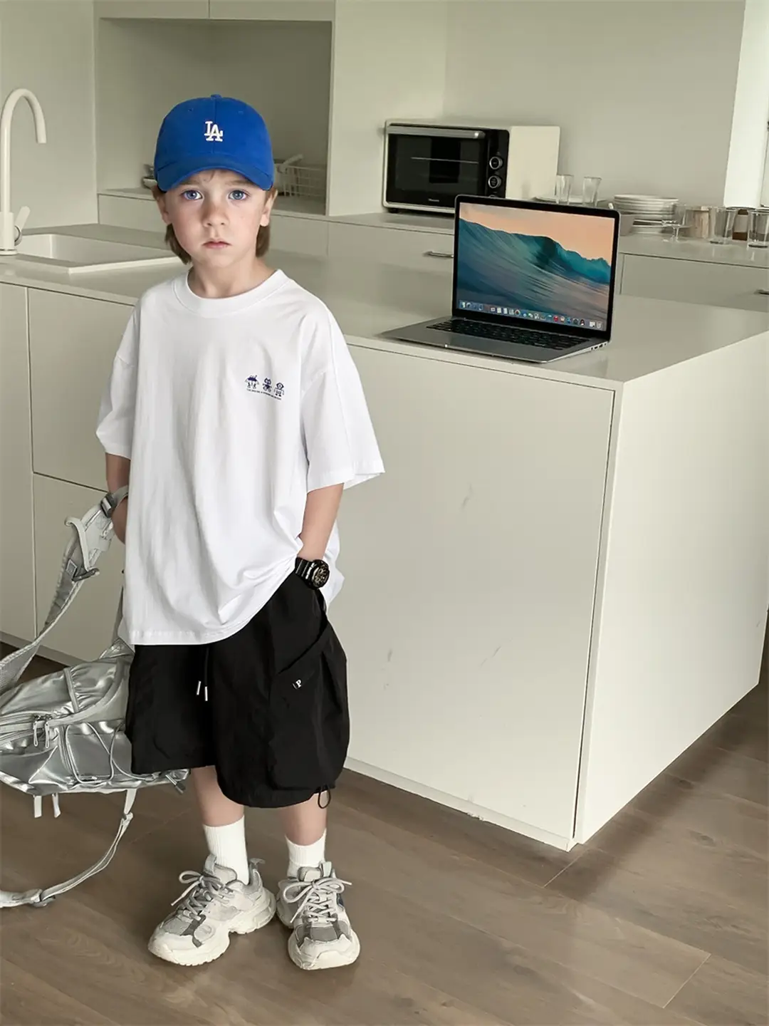 Kids Summer Crewneck T-Shirt White 120cm