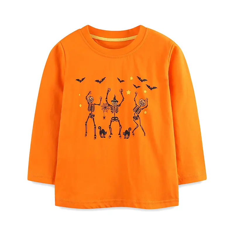 Kids Long Sleeve Halloween T-Shirt Autumn Stylish Cartoon Print