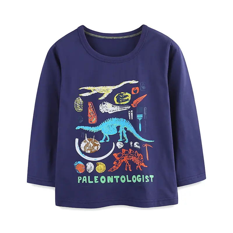 Autumn Long Sleeve Dinosaur Boys T-Shirt Medium Small