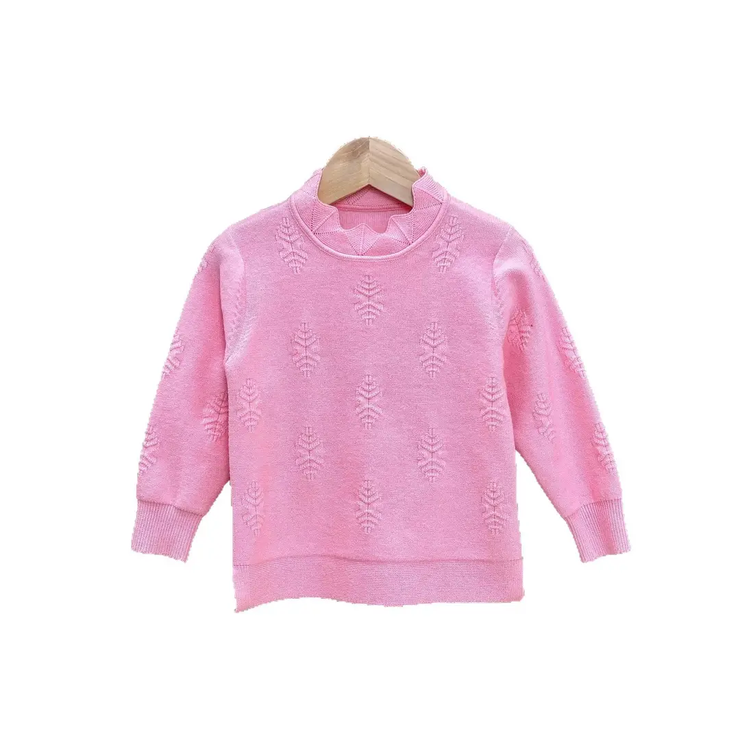 Children's Velvet Sweater White Pink Red Trendy