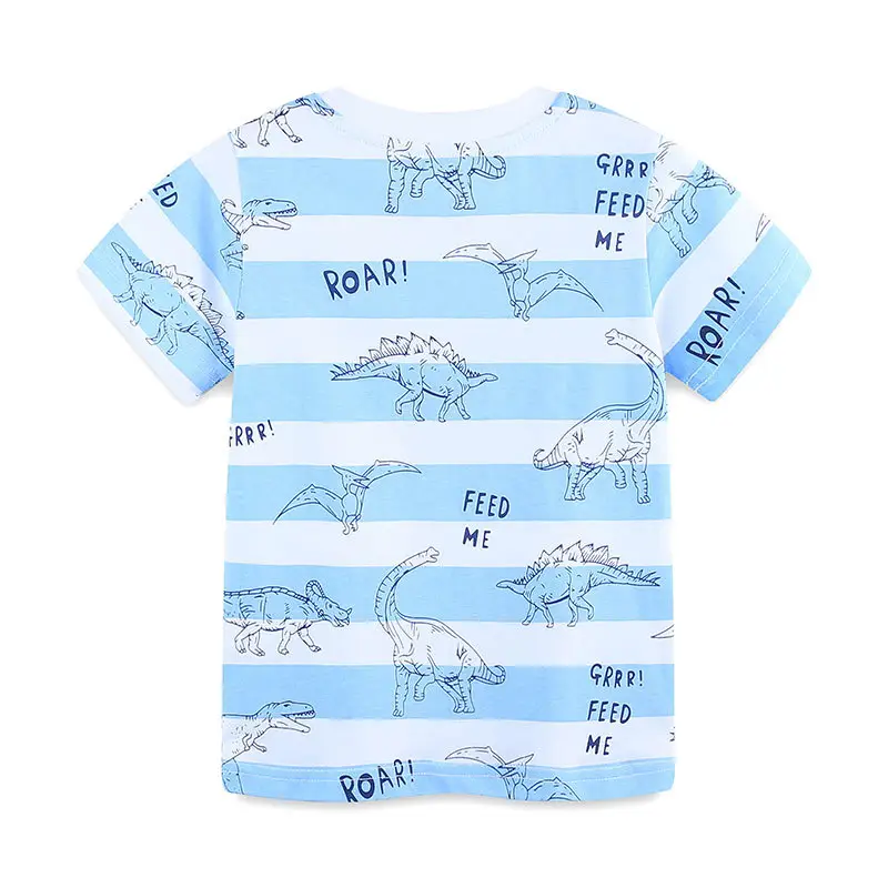 Kids Dinosaur Print T-Shirt Summer Short Sleeve