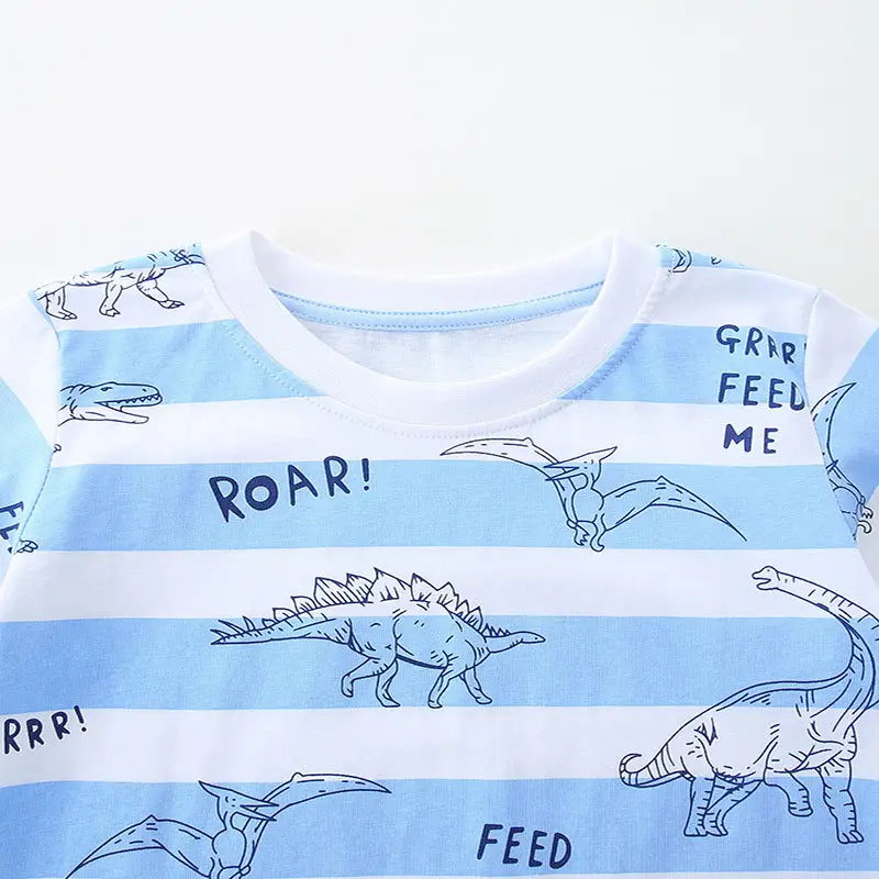 Kids Dinosaur Print T-Shirt Summer Short Sleeve