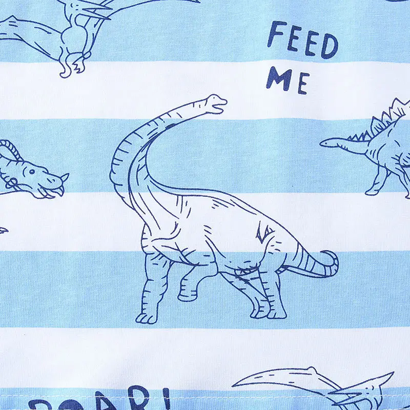 Kids Dinosaur Print T-Shirt Summer Short Sleeve