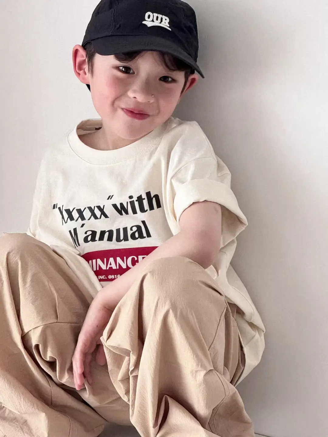 Children's Graphic T-Shirt Cream Short Sleeve Spring Casual