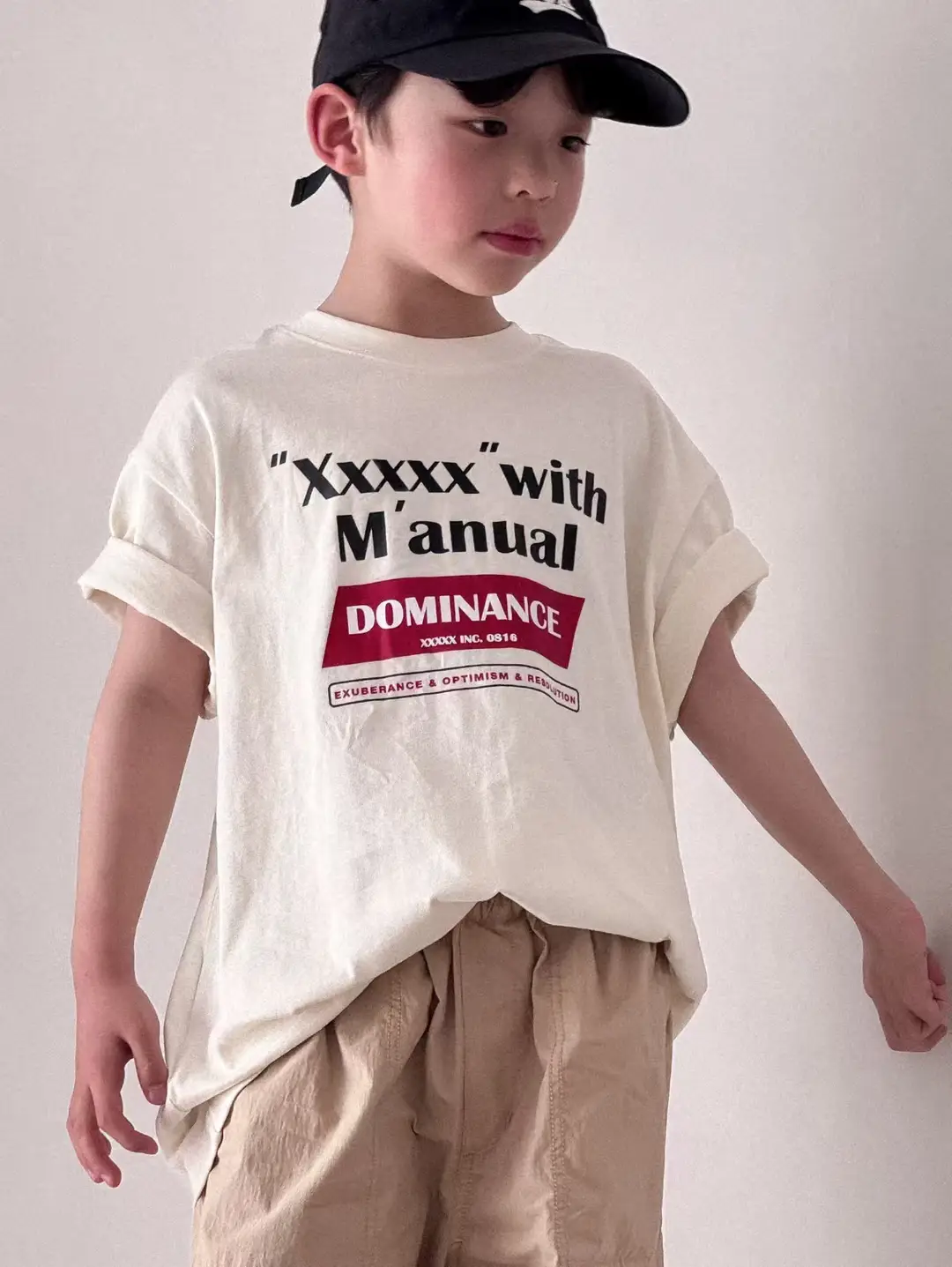 Children's Graphic T-Shirt Cream Short Sleeve Spring Casual