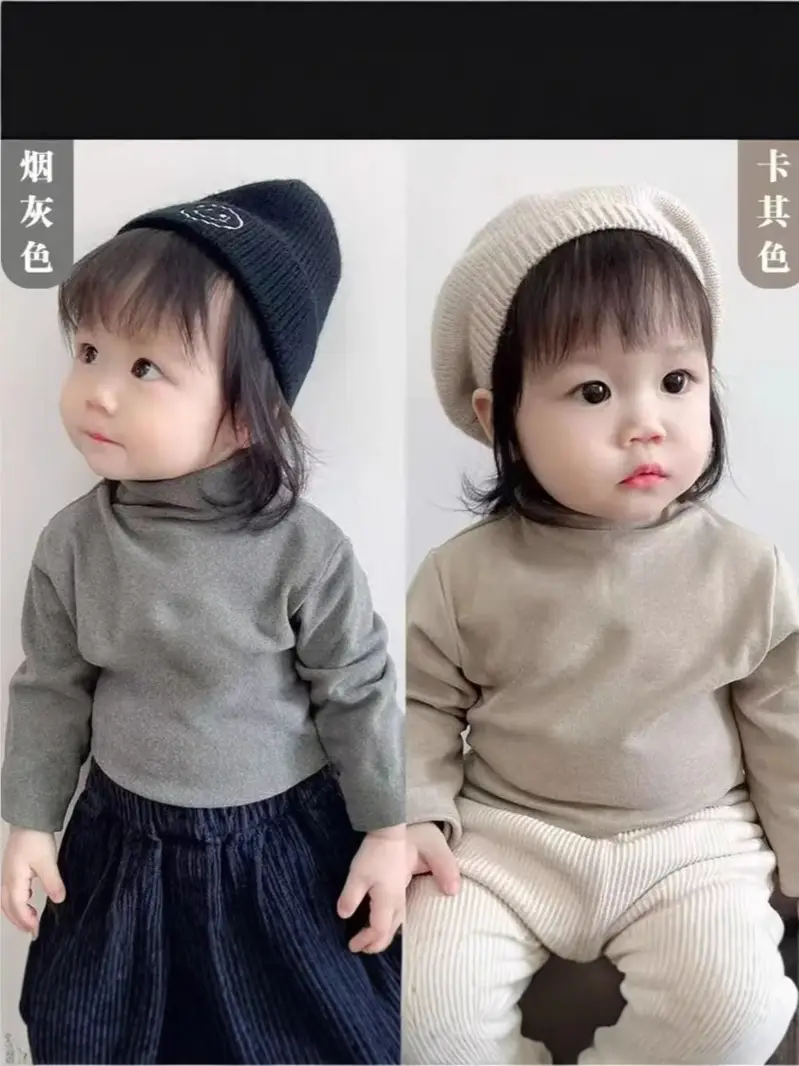 Kids Brushed Half-Collar Shirts 6 Colors Autumn Spring