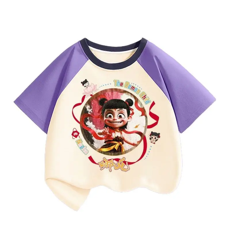 Boys Flip-Change Cartoon T-Shirt Summer Casual