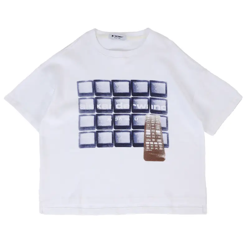 Boys Loose Printed T-Shirt Summer White Medium to Large