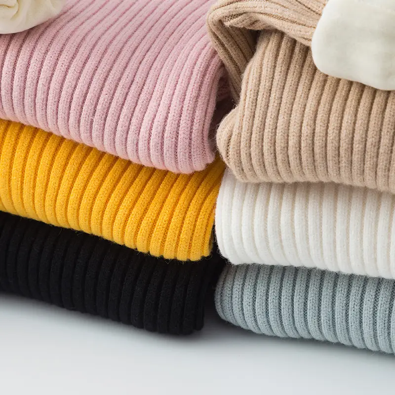 Girls Velvet Turtleneck Sweater Winter Warm Thickened Yellow